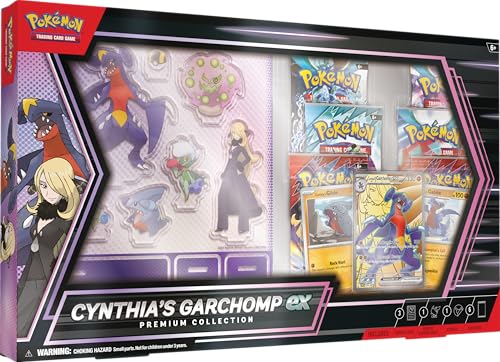 Pokemon TCG: Cynthia’s Garchomp ex Premium Collection - 6 Packs, Stickers, Promos