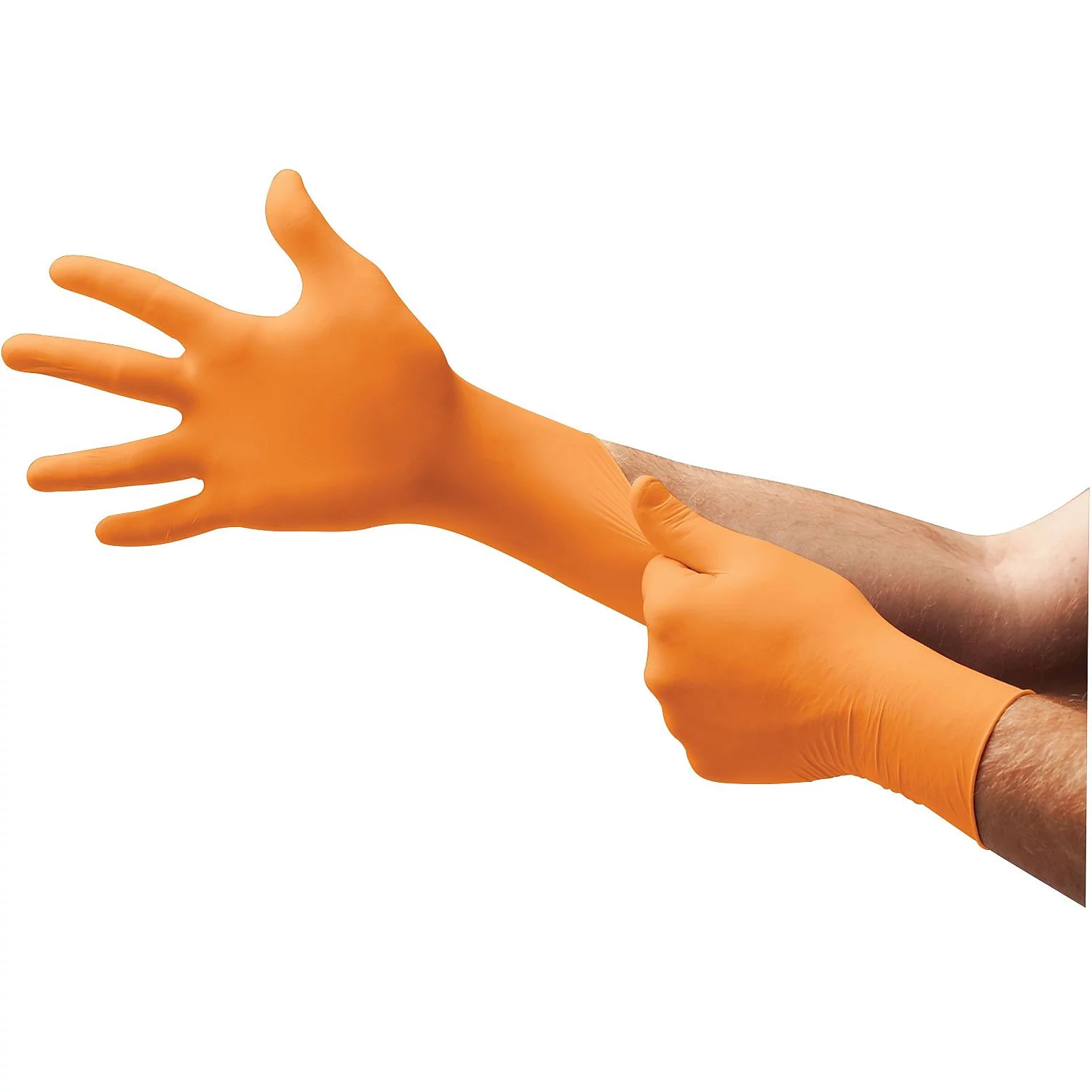 Ansell Blaze Hi-Viz Orange Nitrile Exam Gloves Powder-Free Size Medium 100/BX (N48) N482