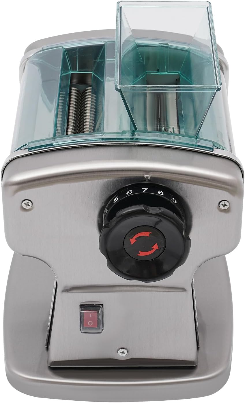 Electric Pasta Maker Machine, Automatic Noodle Machine with 9 Thickness Settings, Fresh Pasta Dough Sheet Roller Included 2 mm Stainless Steel Blade,135W