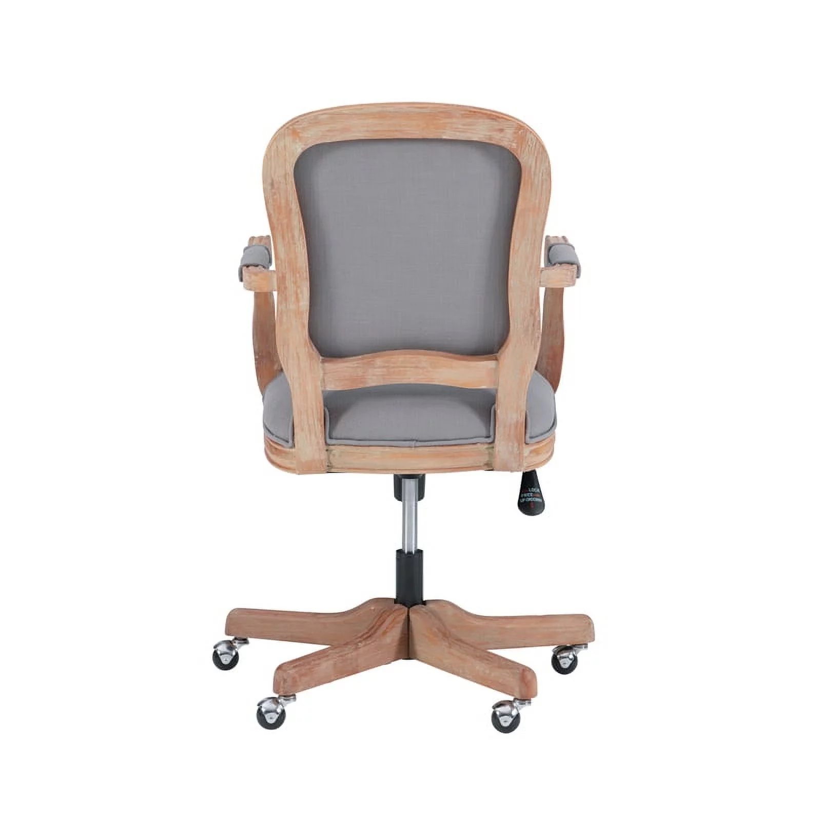 UrbanPro Farmhouse Wood Upholstered Office Chair Light Gray