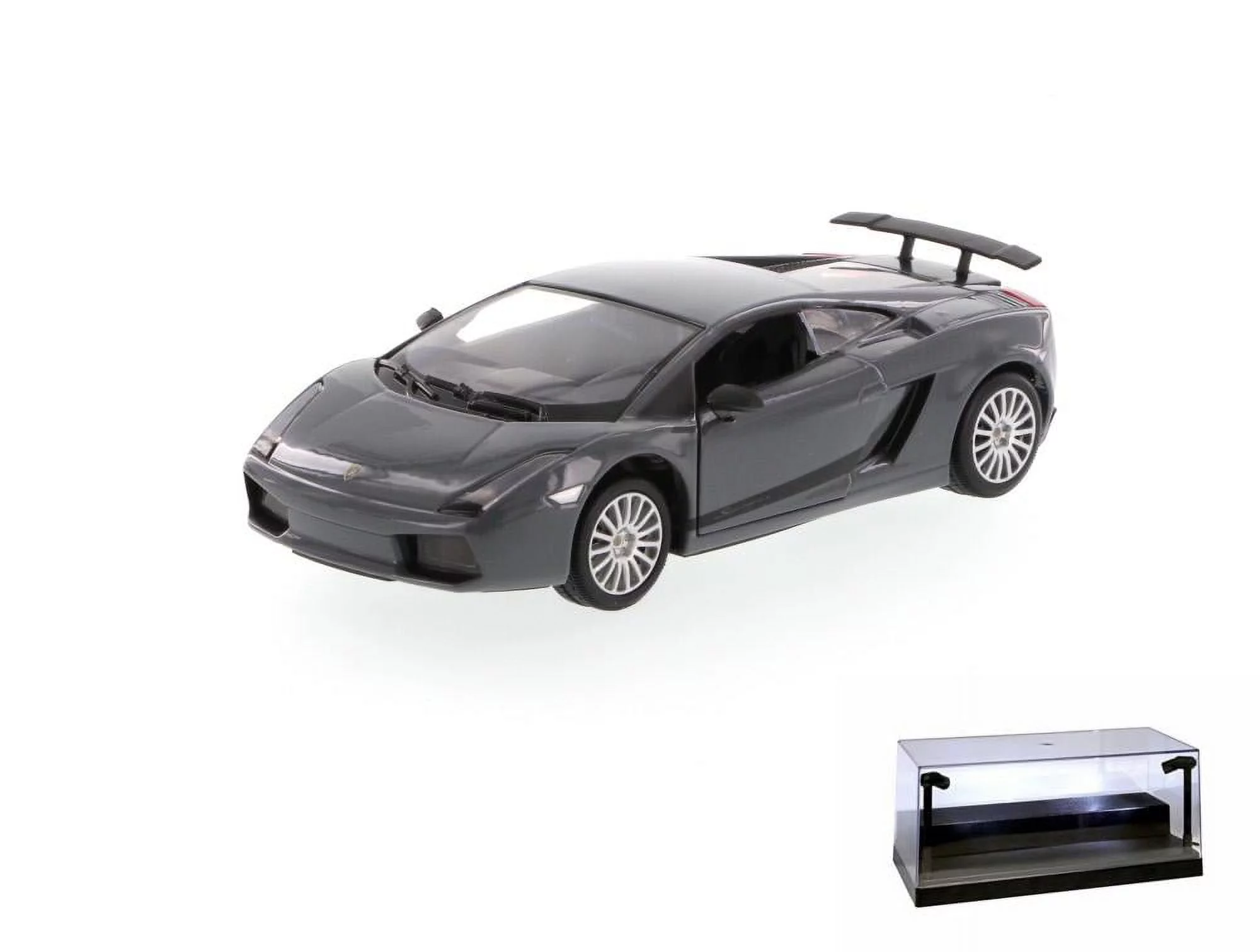 Diecast Car w/LED Display Case - Lamborghini Gallardo Superleggera, Gray - Showcasts 73346 - 1/24 scale Diecast Model Toy Car
