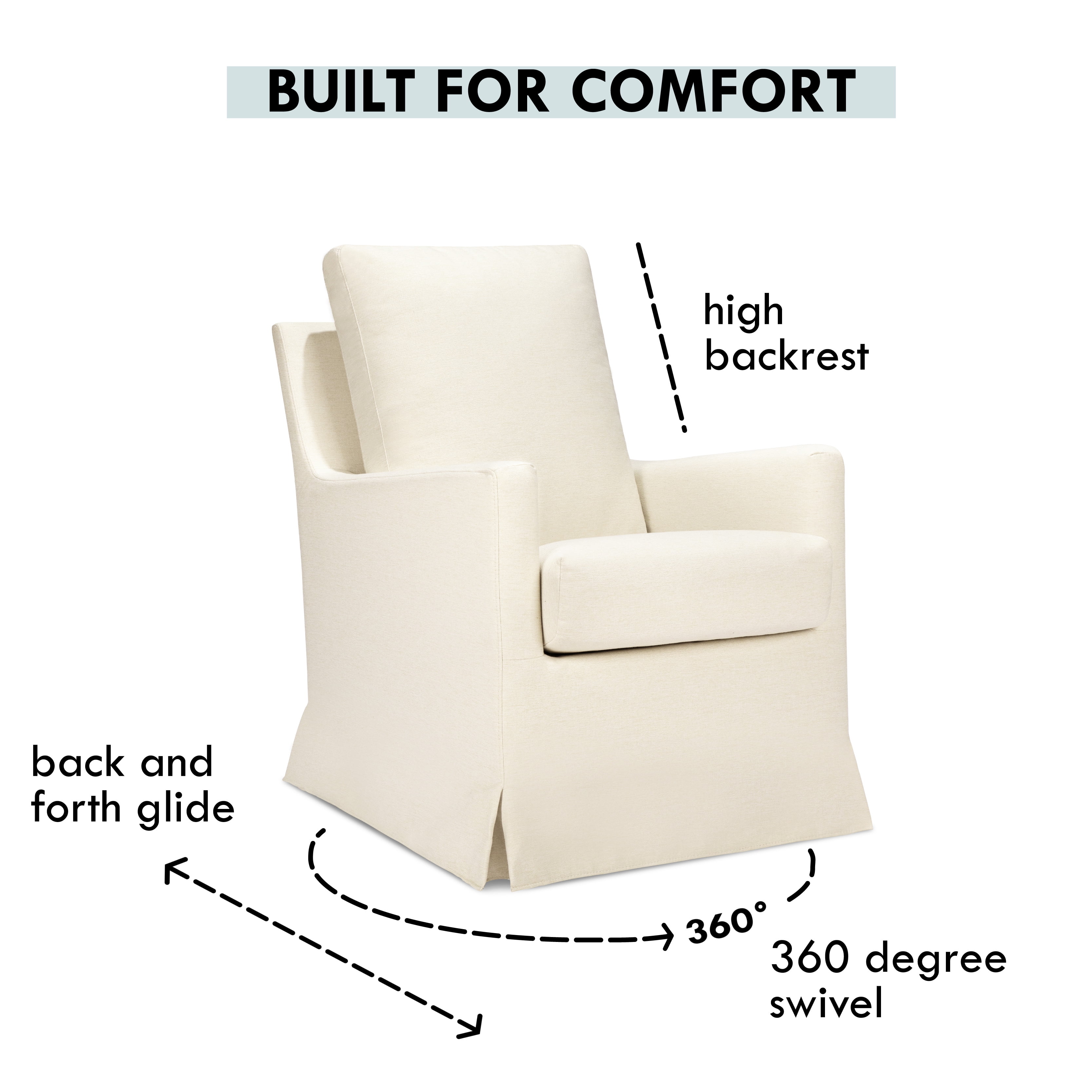 Winnie Slipcover Swivel Glider
