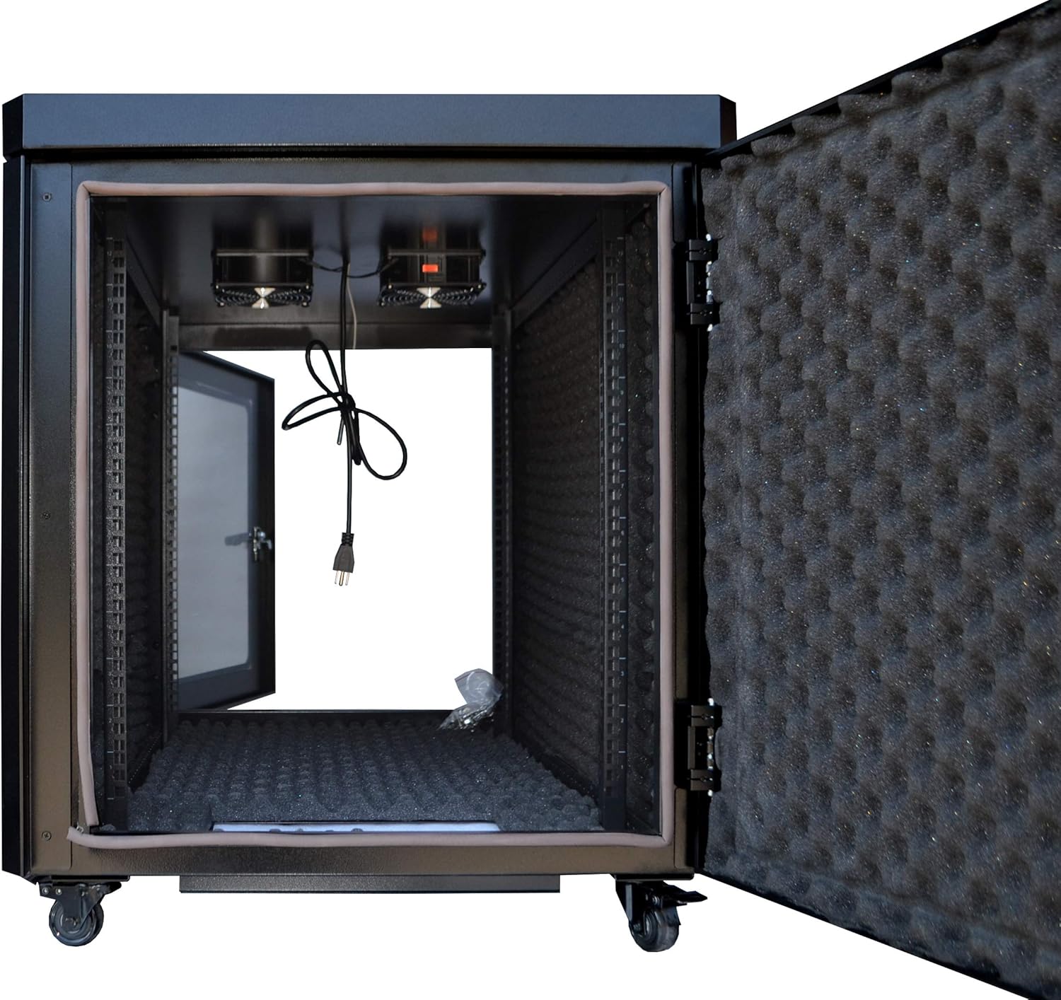 Sysracks 12U 35 inch Depth Soundproof Server Rack Cabinet Quiet Server Cabinet Enclosure Silent Acoustic Server Rack up to 36% Noise Reduction