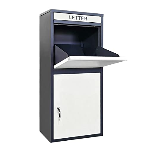 Package Delivery Boxes for Outside, Extra Large Capacity Modern Mailbox, Outdoor Freestanding Porch Box for Packages, Parcel Drop Box for Deliveries with Lockable Secure Storage Compartment