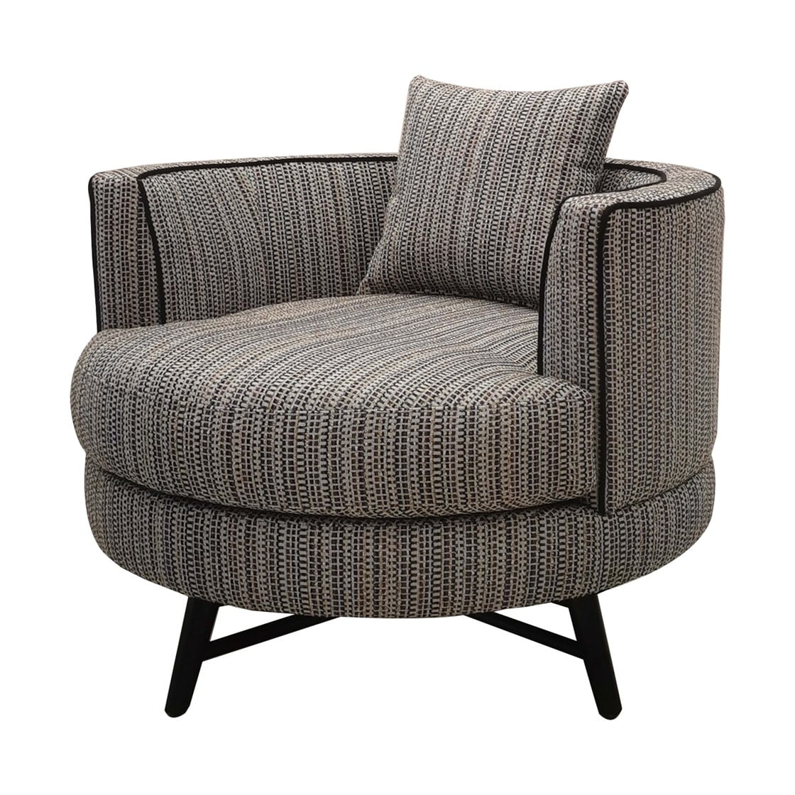 Gracie Mills Gayle Modern Multi-Stripe Swivel Chair with Metal Base - GRACE-15693