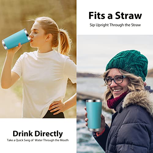 DOMICARE 20oz Stainless Steel Tumbler Bulk with Lid, Double Wall Vacuum Insulated Travel Mug, Powder Coated Coffee Cup, Powder Black, 8 Pack