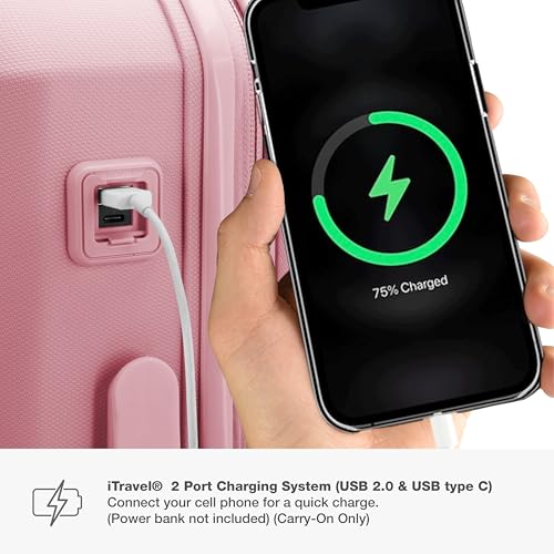 Traveler's Choice Pagosa Indestructible Hardshell Expandable Spinner Luggage, Black, 22