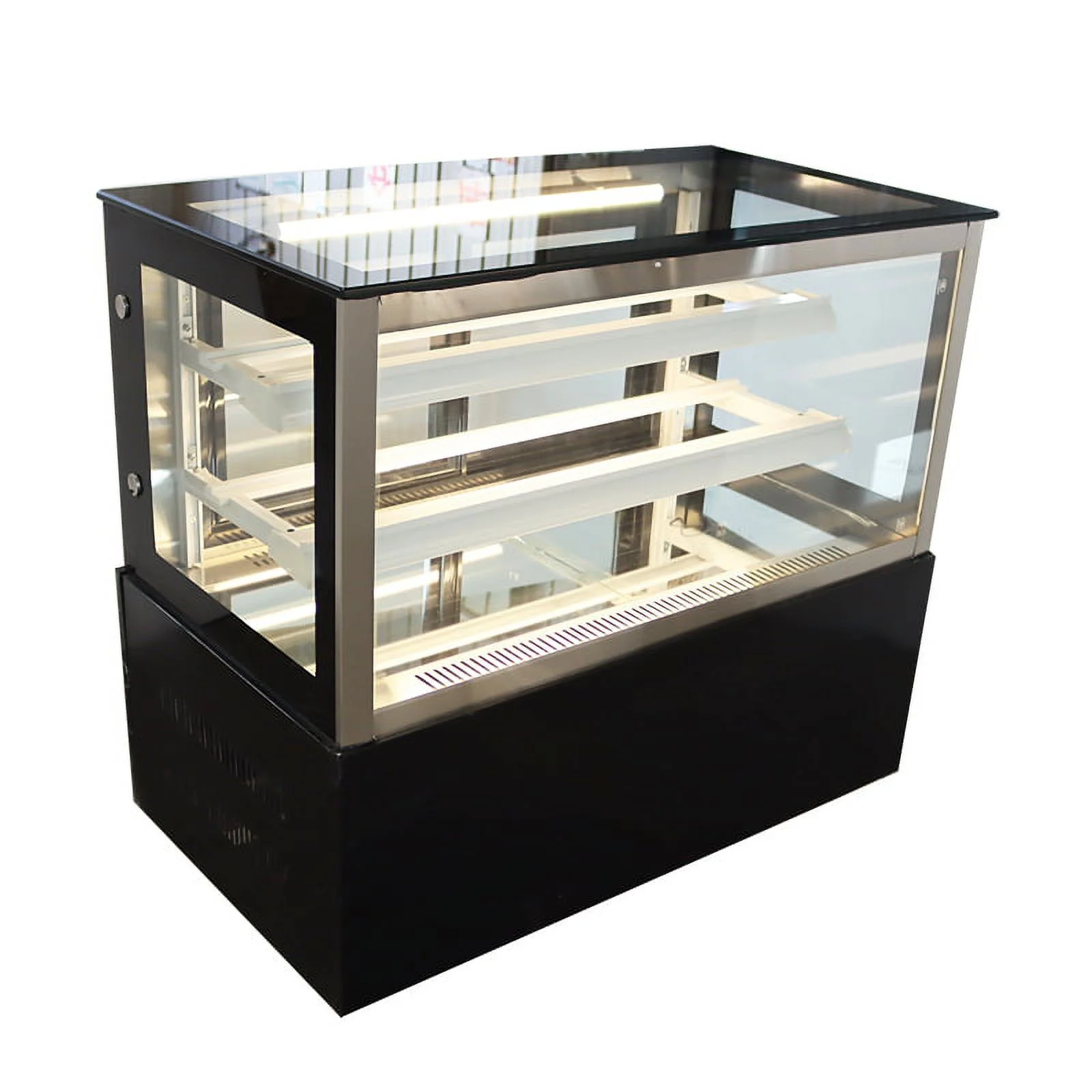 PreAsion Desktop Refrigerated Cake Display Cabinet Right Angle Bakery Showcase 220V