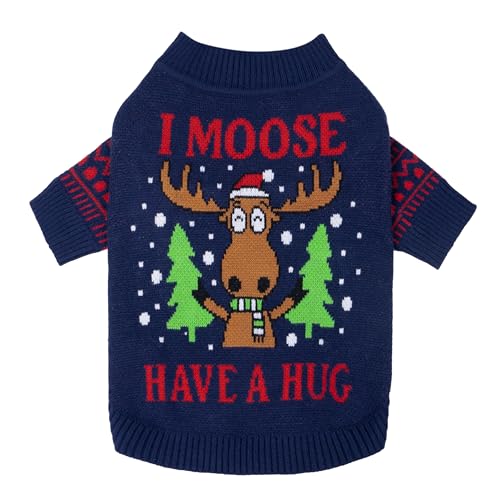 Fitwarm Chillin with My Snowmies Dog Ugly Christmas Sweater, Winter Dog Clothes for Small Dogs Girl Boy, Pet Holiday Sweatshirt, Xmas Snowman Outfit, Green, Red, White, Small