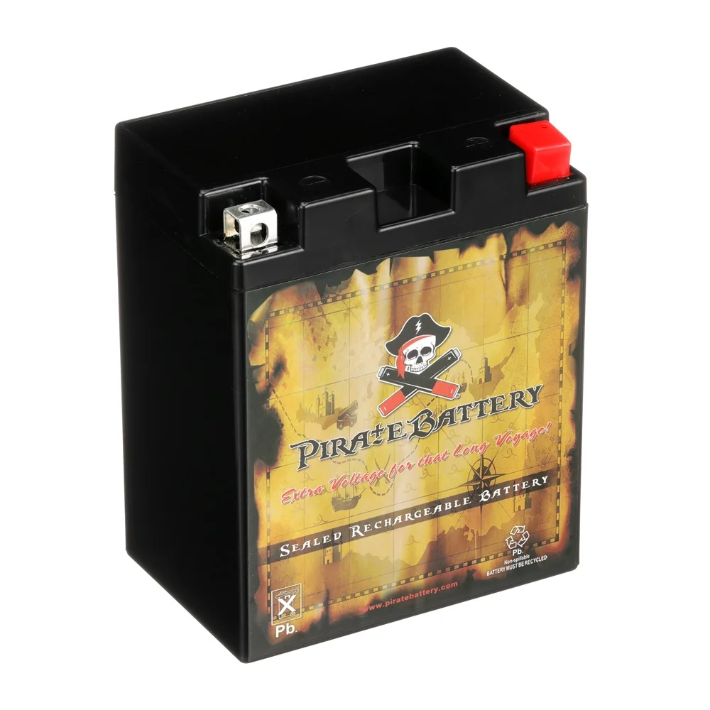 Pirate Battery YTX14AHL-BS (14AHL-BS 12 Volt,12 Ah, 210 CCA) Motorcycle Battery for Kawasaki Ex500-d Ninja 500r 500cc 94-'09