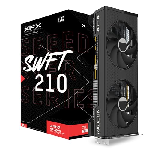 XFX Swift AMD Radeon RX 9060 XT OC Gaming Edition with 8GB GDDR6 HDMI 2xDP, AMD RDNA 4 RX 9060XT RX-96TSW8GBA
