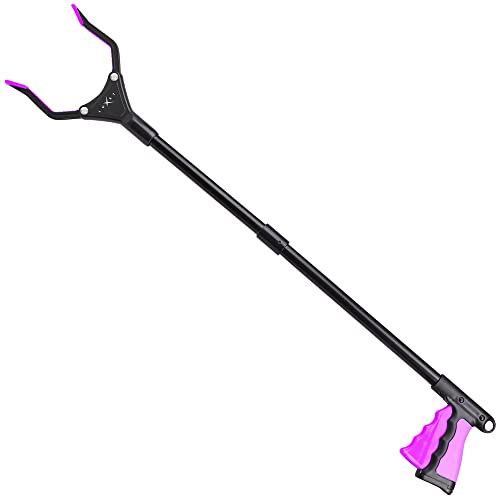 Grabber Reacher Tool, [Newest Version] Long 32” Steel Foldable Pick Up Stick with Strong Grip Magnetic Tip for Store Shelves, Lightweight Trash Picker Claw Reacher Grabber Tool for Elderly - by Luxet