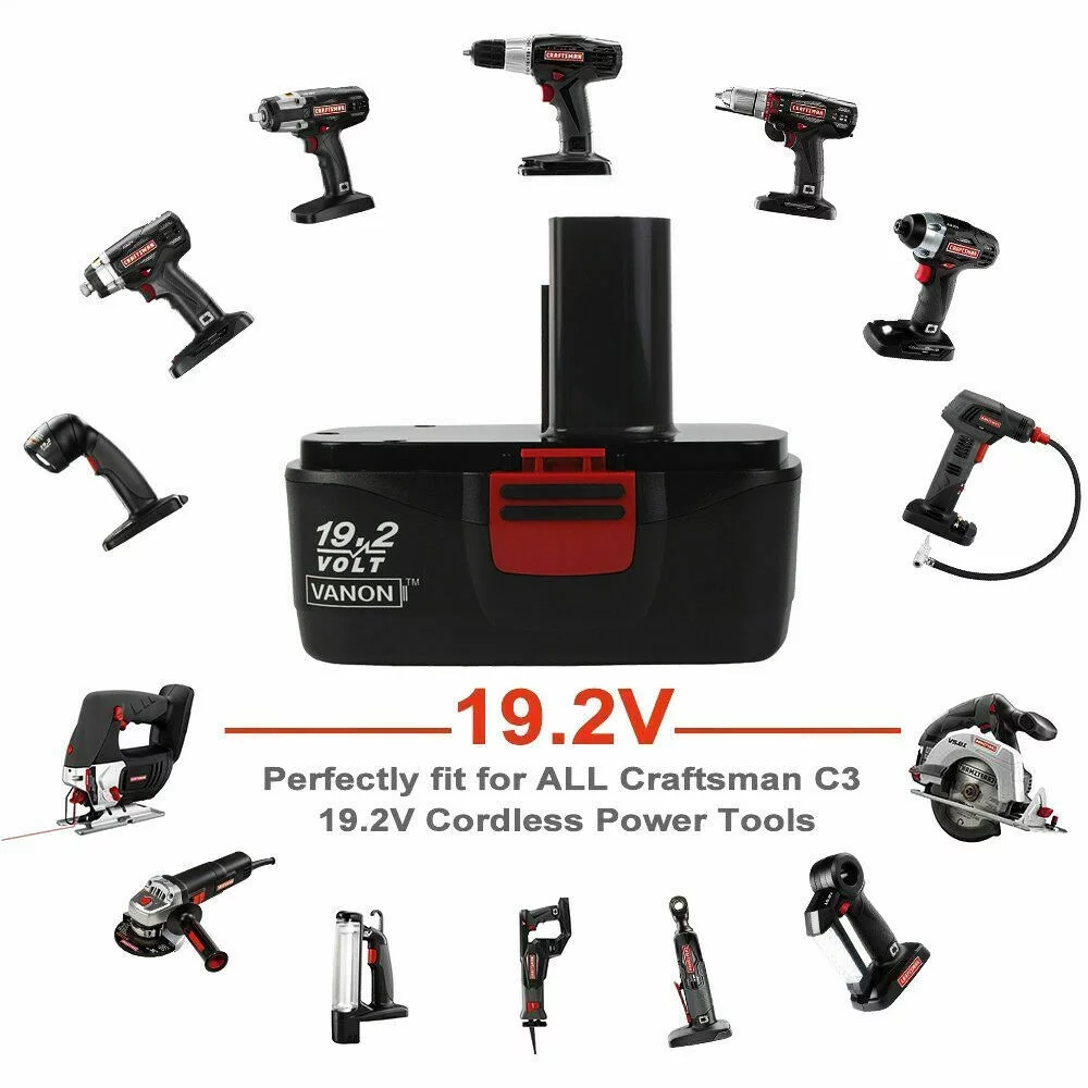 2Pack for Craftsman 19.2V 4.8AH C3 DieHard 11375 Battery NiCD 130279005 11376