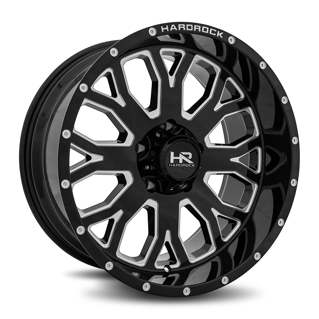 HARDROCK SLAMMER XPOSED 20X10 5X139.7 -19ET 87.1CB GLOSS BLACK MILLED WHEEL