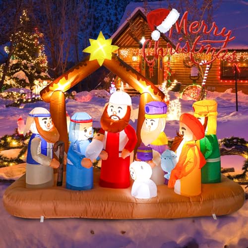 6.2 FT Height Christmas Inflatable Nutcracker Outdoor Decorations, Inflatables Nutcracker Blow up Yard Decor with Built-in LED Lights for Holiday Party Lawn Garden Outdoor Christmas Ormanent