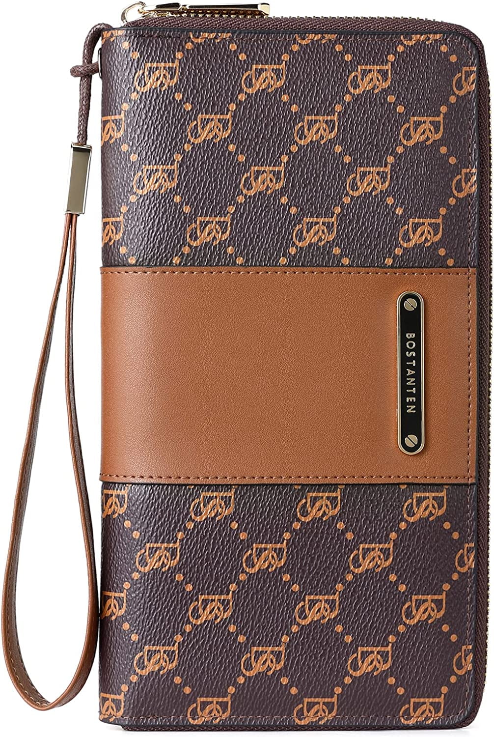 BOSTANTEN Leather Wallets for Women RFID Blocking Zip Around Credit Card Holder Phone Wristlet Clutch