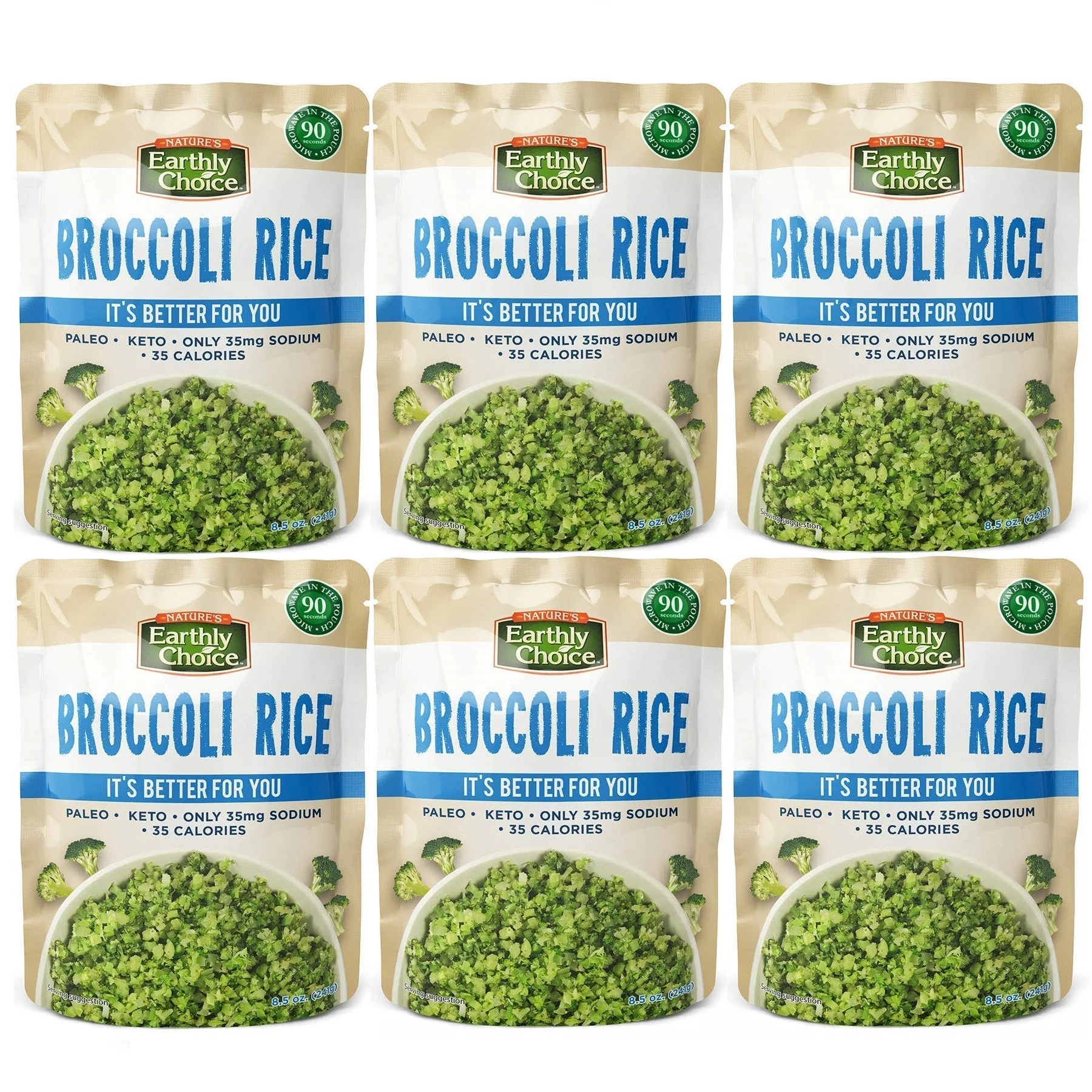 Nature's Earthly Choice Broccoli Rice 8.5 oz (6-Pack)