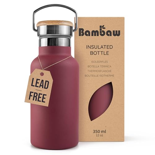Bambaw 32 oz Water Bottle | Insulated Water Bottles | Water Bottle Stainless Steel | Insulated Travel Water Bottle | Insulated Water Bottle | Stainless Steel Water Bottles | 1 Liter Water Bottles