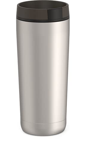 THERMOS ALTA SERIES Stainless Steel Tumbler 18 Ounce, Matte Steel/Espresso Black