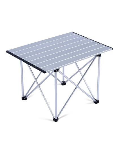 iClimb Ultralight Compact Camping Folding Table with Carry Bag (Blue - S)