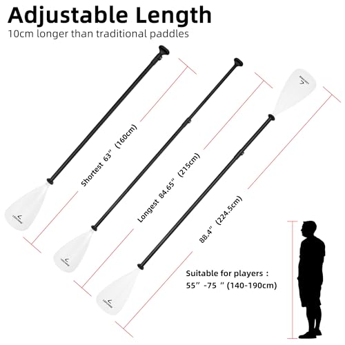 LEDONNE SUP Paddle 4-Piece Adjustable Kayak Paddle Floating Lightweight Paddle Board Oar with Aluminum Alloy Shaft and 2 Nylon Blades Best Price Based on Our 3 Million Sets Per Year 500 bought monthly