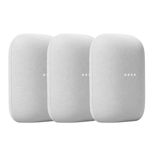 Google Nest Audio (3-Pack) Smart Speakers – Multi-Room Wireless Home Speaker Bundle with Bluetooth, Wi-Fi, Assistant, Stereo Sound, Voice Control & Smart Home Integration