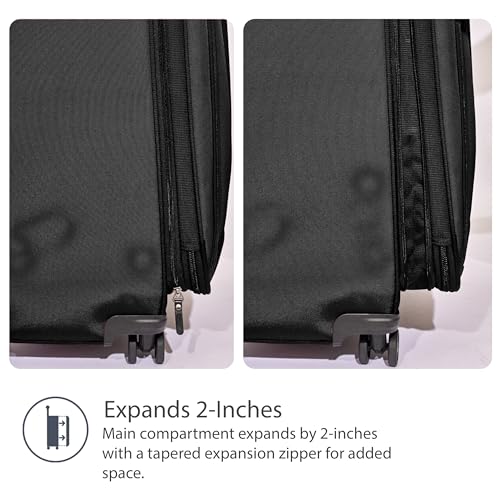 Travelpro Tourlite Softside 2-Piece Set, Expandable Luggage with 4 Spinner Wheels, Lightweight Suitcase, 21