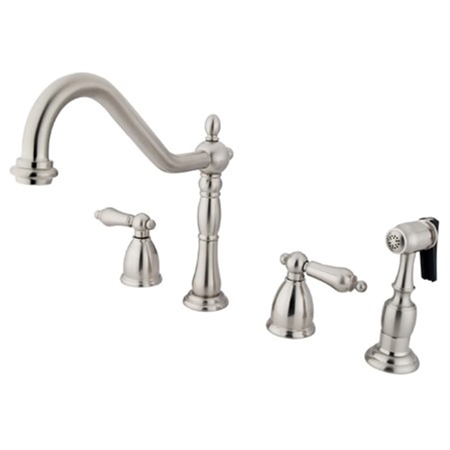 Kingston Brass Kb179.Albs Heritage 1.8 GPM Widespread Kitchen Faucet - Bronze