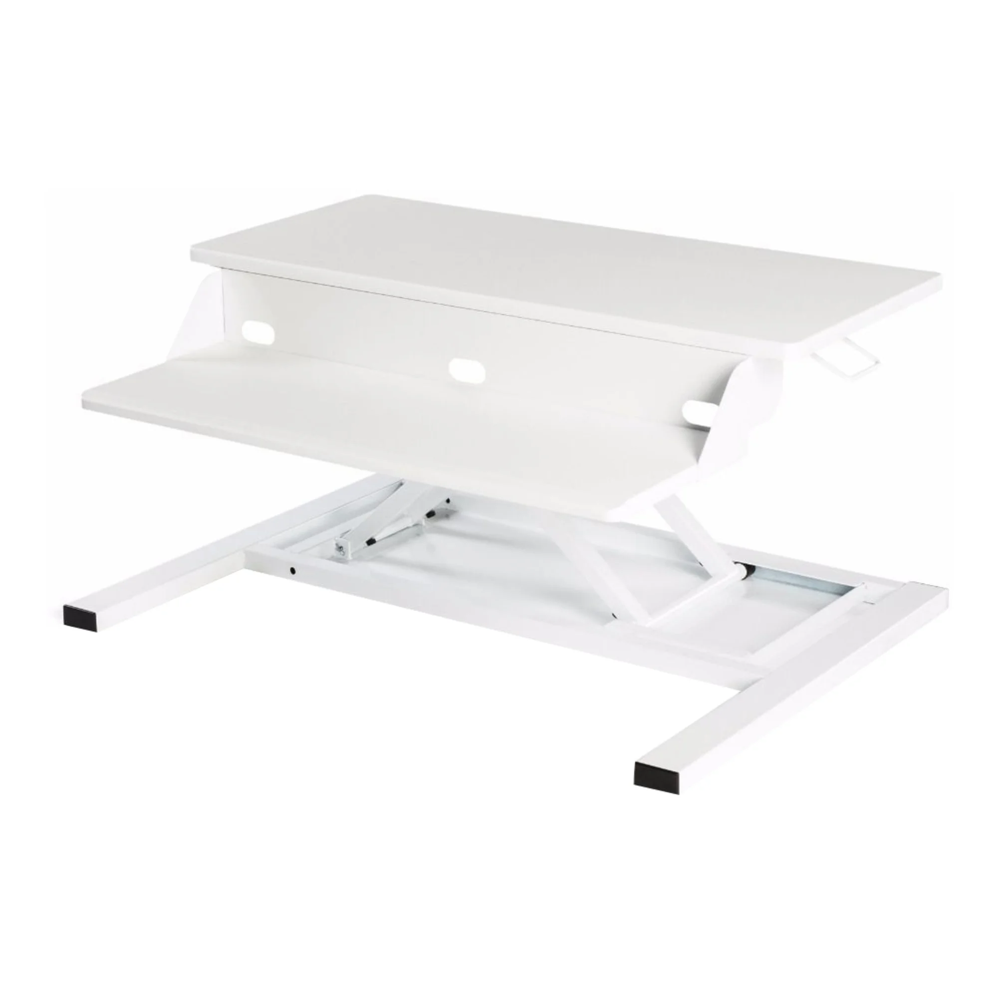Two-Tier Pneumatic Standing Desk Converter - White