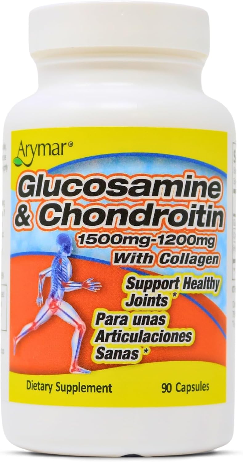 Glucosamine & Chondroitin 1500mg-1200mg with Collagen, Supports Joint Health (90 Capsules/Pack of 1)