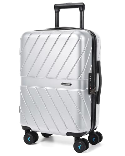 BAGSMART Carry On Luggage 22x14x9 Airline Approved With TSA Lock, 1OO% Polycarbonate Hardside Luggage with Spinner Wheels, Durable Hard Shell Carry On Suitcase 20 inch Black