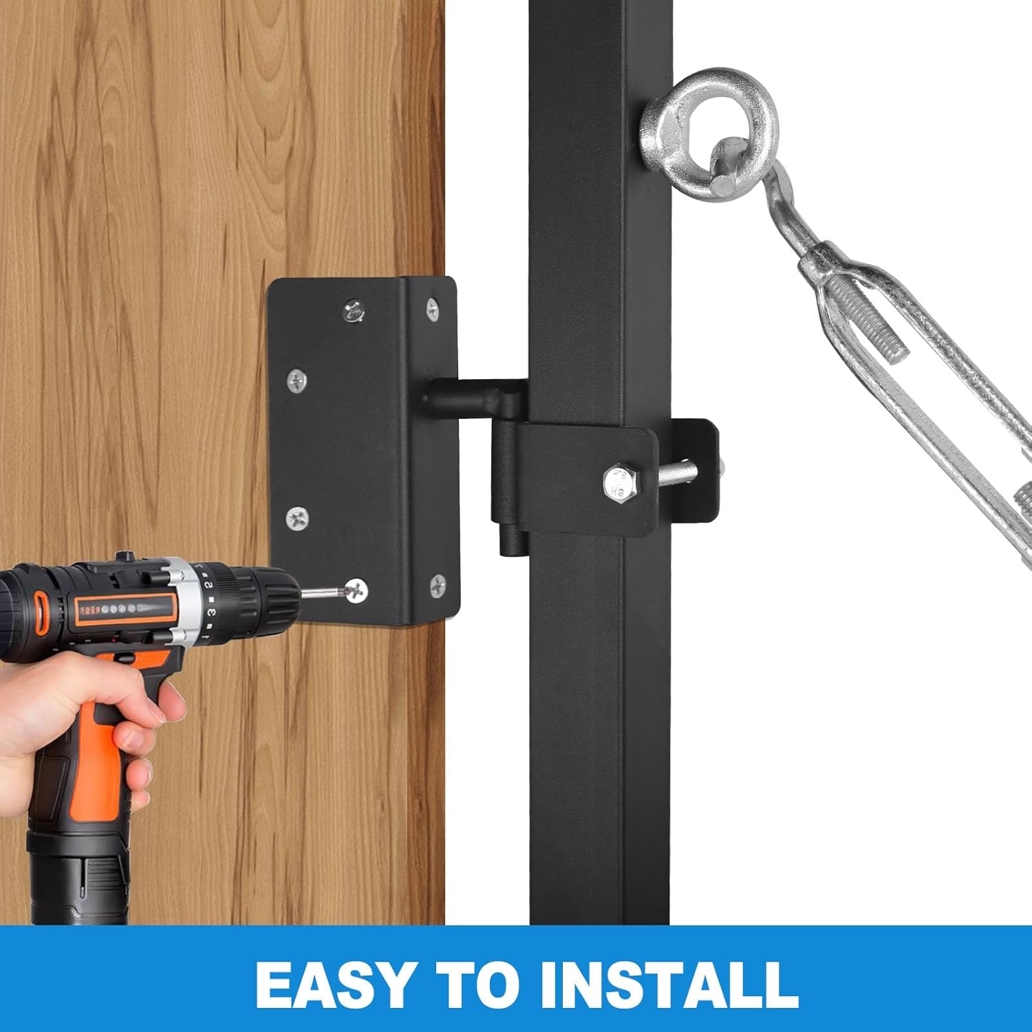 Black DIY Gate Building Kit-Steel Frame Fence Gate Kit-Fits 36 to 72 Inches Wide Openings Up to 6 Feet High Fence