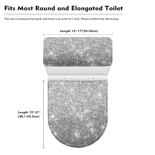 Christmas Bow Bell Toilet Tank Lid Cover and Toilet Seat Lid Cover 2 Pcs Set Toilets Covers with Elastic Cloth Fits Most Toilets Tanks & Lids