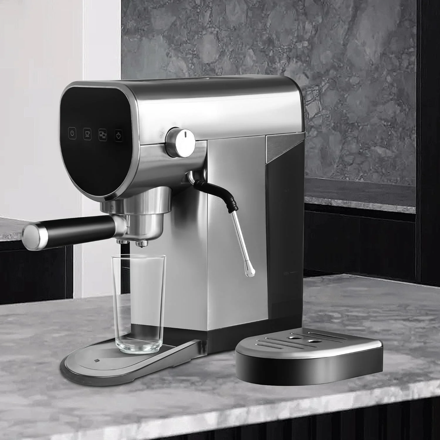 20 Bar Espresso Machine With Milk Frother Wand, Fast Heating, 30 Oz Removable Water Tank, 1360W, Compact Design