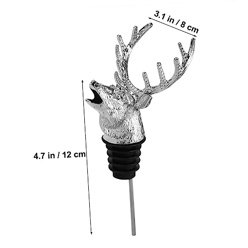 PRETYZOOM Deer Head Wine Stag Wine Pourer Aerator Bottle Stopper with Silicone Stopper