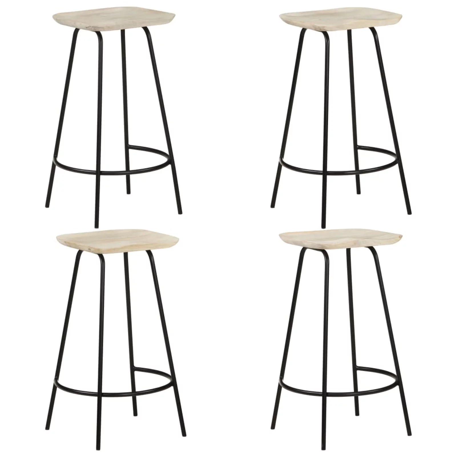 Htovila Bar Stools 4 pcs Solid Mango Wood