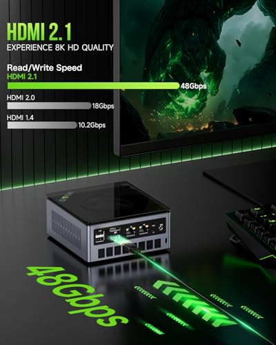 GMKtec Gaming Mini PC AMD Ryzen 9 8945HS (Turbo 5.1GHz) 32GB DDR5 2TB SSD, Computers PC Oculink, Dual NIC LAN 2.5G, WiFi 6, USB3.2, USB-C 4.0, BT5.2, DP, HDMI, Dual Fan Nucbox K11