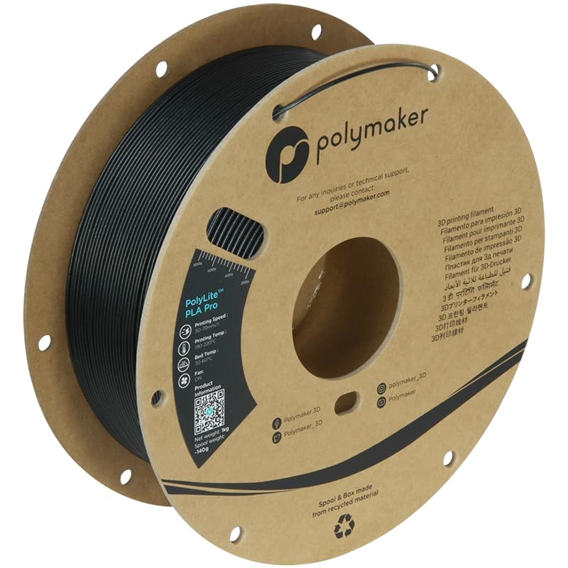 Polymaker PLA PRO Filament 1.75mm 1kg, Tough & High Rigidity White 3D Printing Filament, PolyLite PLA PRO 3D Printer Filament 1.75mm, Print with Most 3D Printers