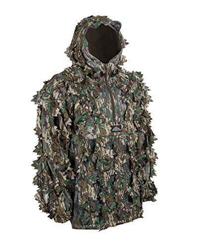 North Mountain Gear - Premium Camouflage Leafy Hunting Jacket For Men- 1/2 Zip With Hood