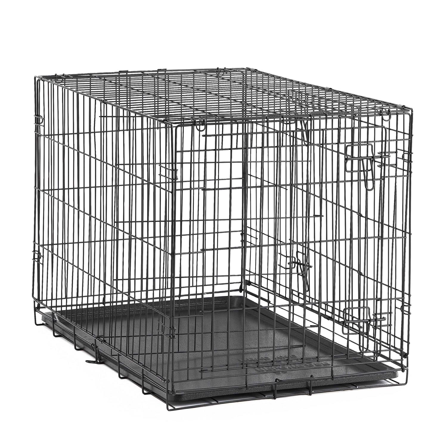 Vibrant Life Double-Door Foldable Metal Wire Dog Crate with Divider - Pet Supplies online store