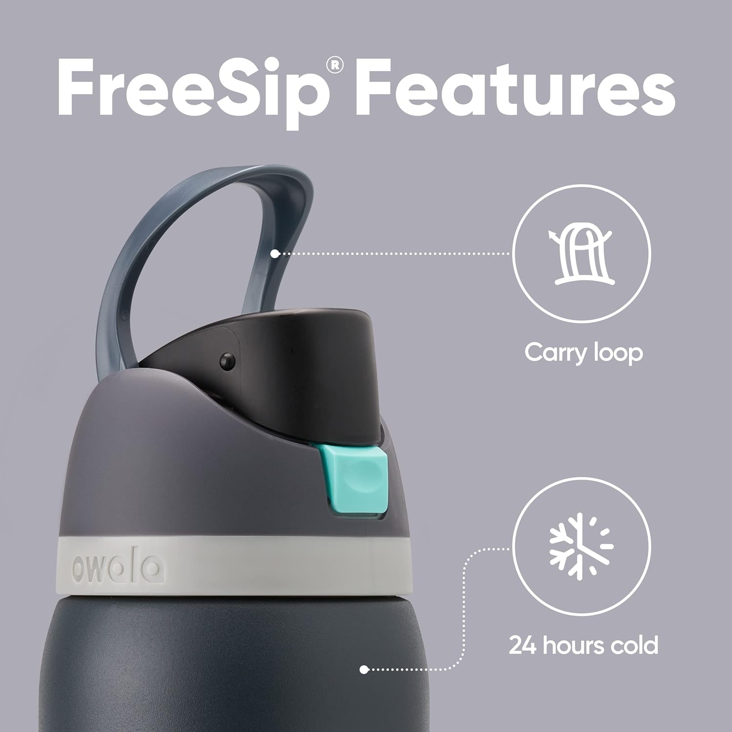 Owala FreeSip Insulated Stainless Steel Water Bottle with Silicone Boot