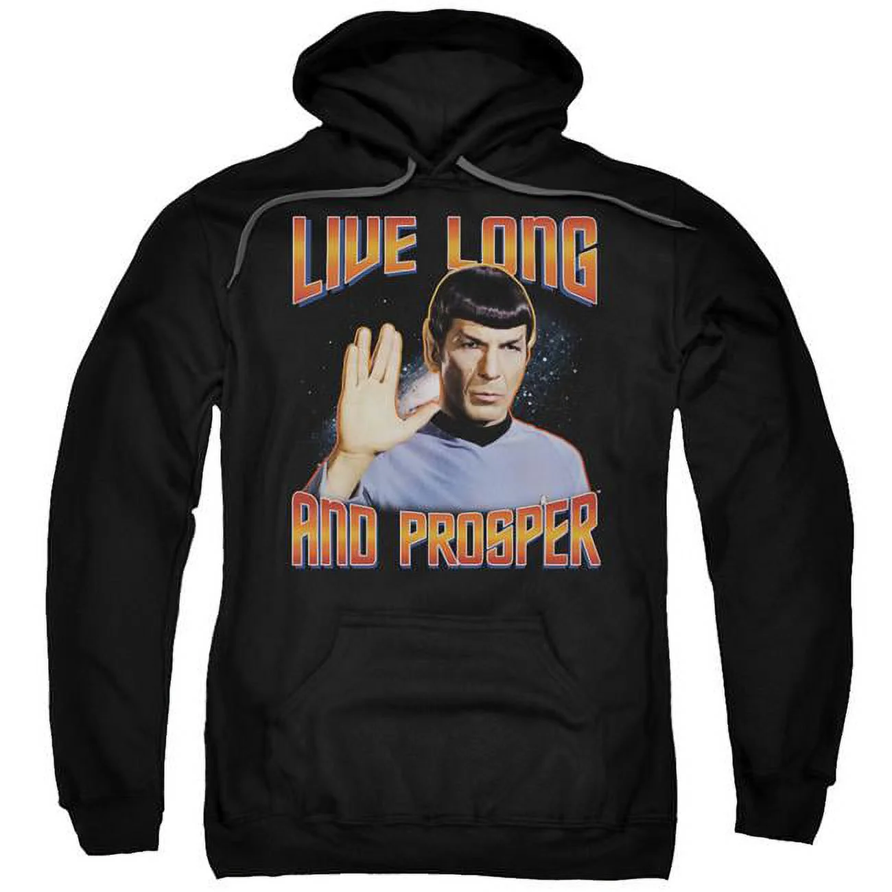 Trevco CBS114-AFTH-7 St Original - Live Long & Prosper Adult Pull-Over Hoodie, Black - 4X