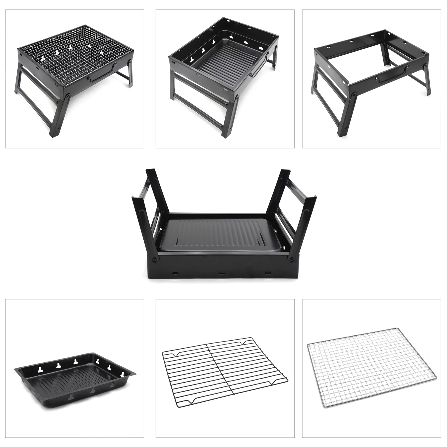 Foldable Compact Barbecue BBQ Grill Charcoal Stove Shish Kabob Camping Cooker US