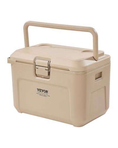 VEVOR Portable Cooler,Hard Cooler with Ice Retention, Heavy-Duty Handles and Strap, Lightweight Rigid Material Insulated Portable Cooler, Suitable for Family Picnics and Short Trips