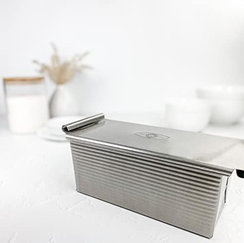 USA Pan Bakeware Pullman Loaf Pan with Cover, 13 x 4 inch, Nonstick & Quick Release Coating, Made in the USA from Aluminized Steel