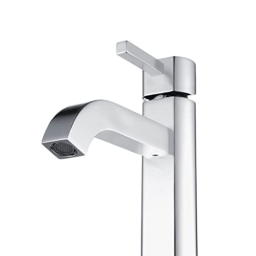 KRAUS Ramus Single Handle Vessel Sink Bathroom Faucet with Pop-Up Drain in Brushed Gold, KVF-1220BG