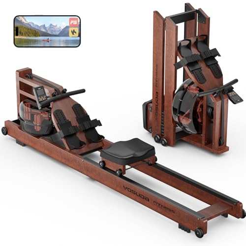 YOSUDA Water Rowing Machines for Home Use- Foldable Rower Machine 400LBS Weight Capacity with Dedicated Monitor & Bluetooth APP, Comfortable Seat