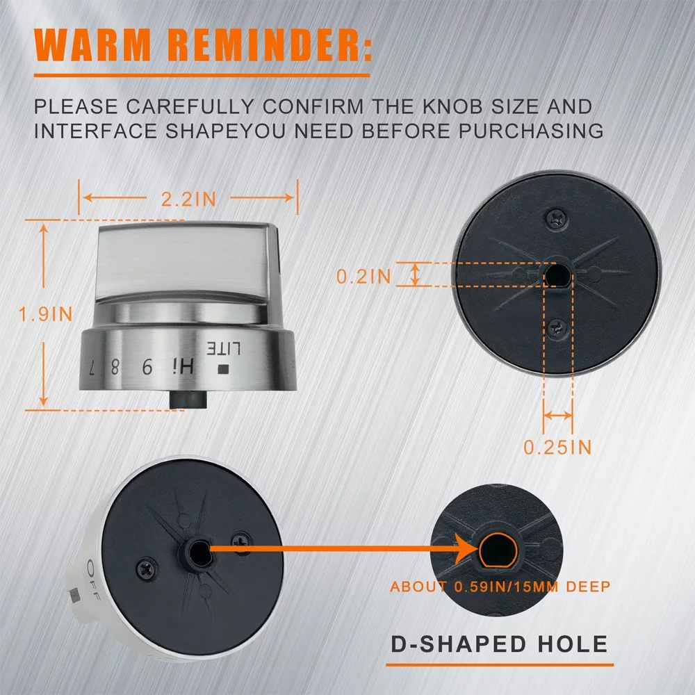 5 Pcs Gas Stove Knob WB03X24818 for GE Stove Knobs PS11729081 AP5989029