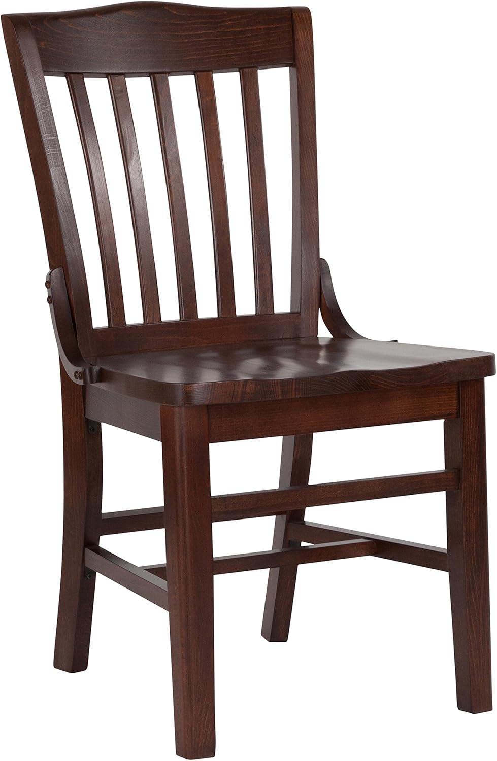 BizChair School House Back Walnut Wood Chair