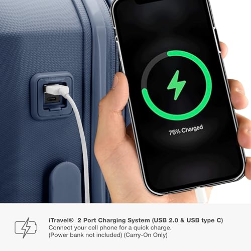 Traveler's Choice Pagosa Indestructible Hardshell Expandable Spinner Luggage, Black, 22